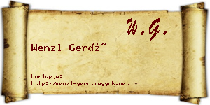Wenzl Gerő névjegykártya